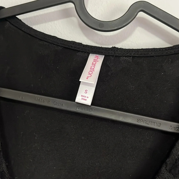 Black Lace Bell Sleeve Dress, boho black dress size small - Picture 4 of 5